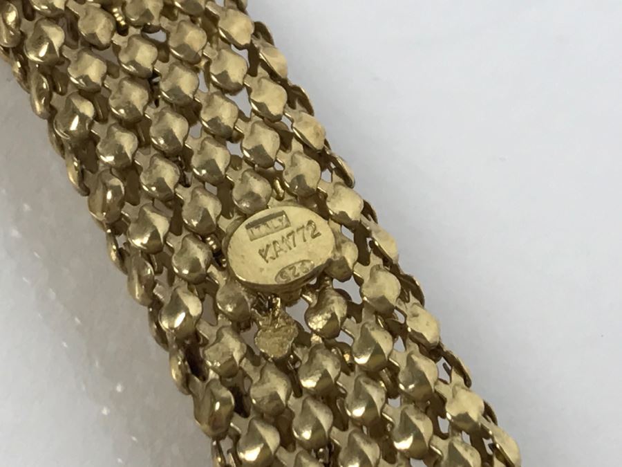 Stylish Sterling Silver Gold Tone Italian Necklace 31.7g [Photo 8]