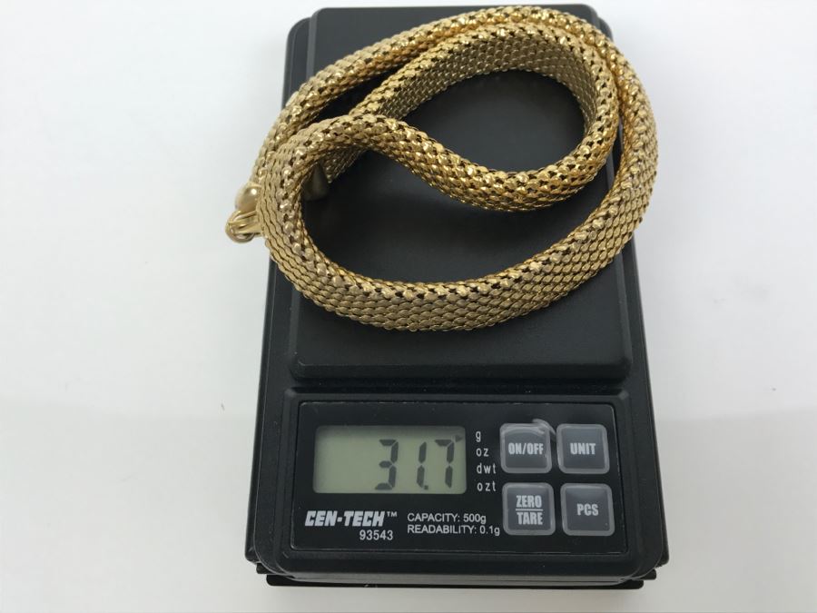 Stylish Sterling Silver Gold Tone Italian Necklace 31.7g [Photo 9]