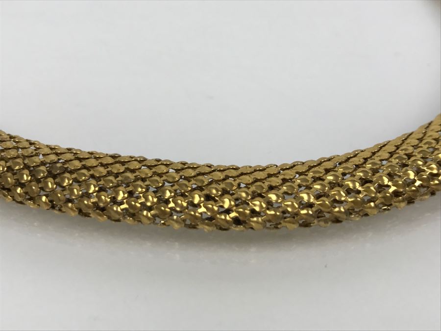 Stylish Sterling Silver Gold Tone Italian Necklace 31.7g [Photo 6]