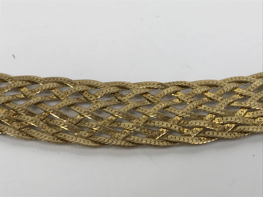 Elegant Woven Sterling Silver Italian Necklace 24.4g [Photo 12]