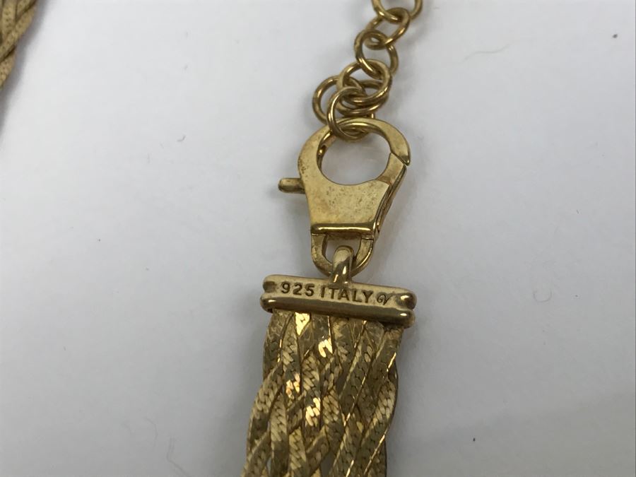 Elegant Woven Sterling Silver Italian Necklace 24.4g [Photo 9]