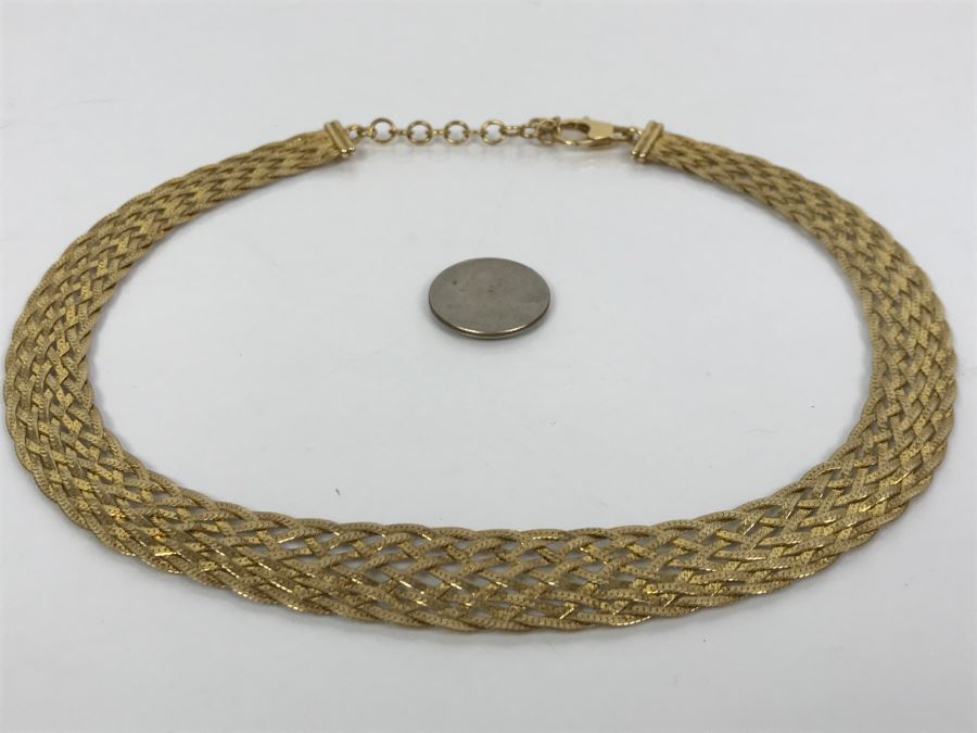 Elegant Woven Sterling Silver Italian Necklace 24.4g [Photo 11]