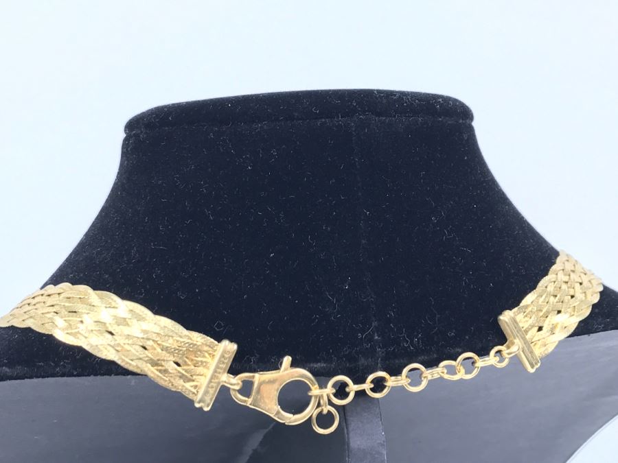 Elegant Woven Sterling Silver Italian Necklace 24.4g [Photo 8]