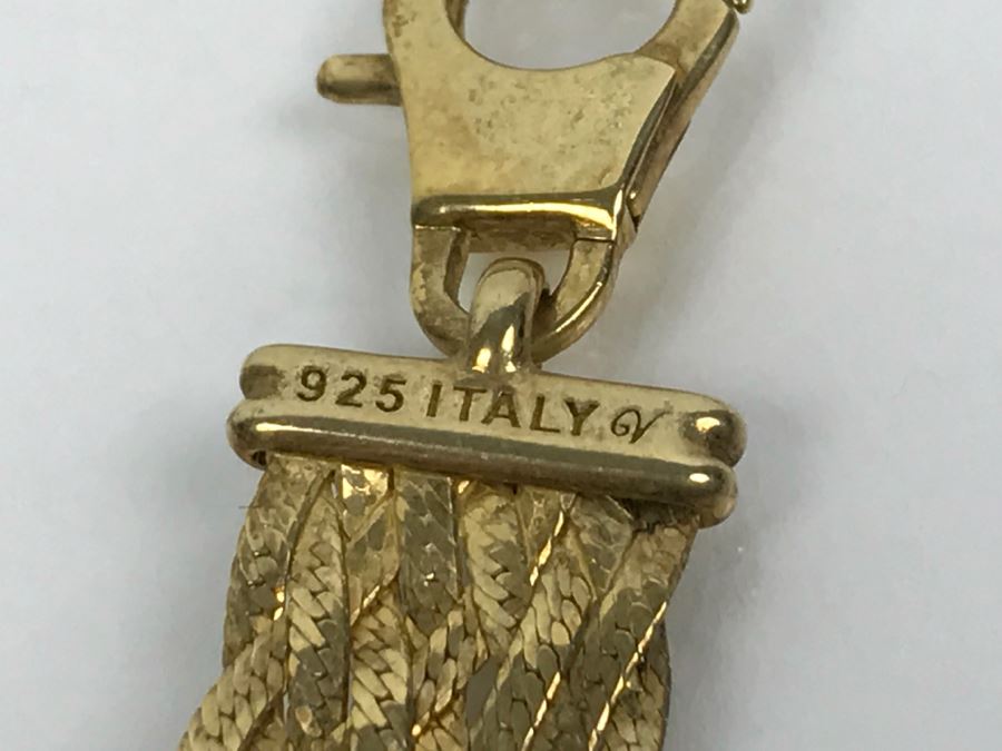 Elegant Woven Sterling Silver Italian Necklace 24.4g [Photo 2]