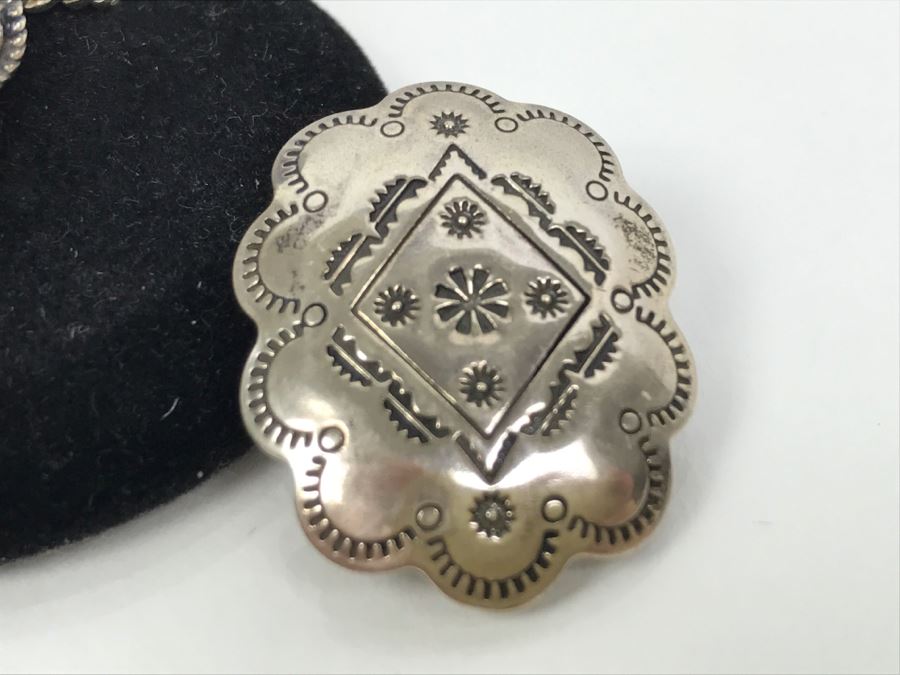 Sterling Silver And Coral Ring Signed AW Size 8 1/4 And Pair Of Sterling Silver Chased Earrings Signed Q.T. Total Weight 15.8g [Photo 6]