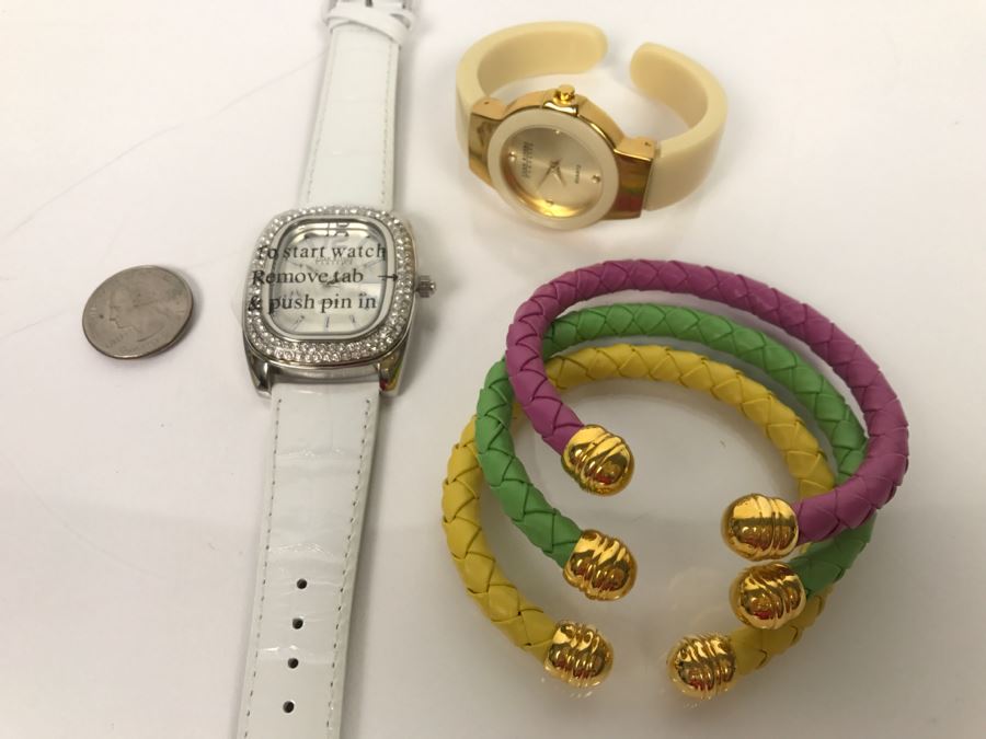 Pair Of Joan Rivers Watches And (3) Bangles [Photo 2]