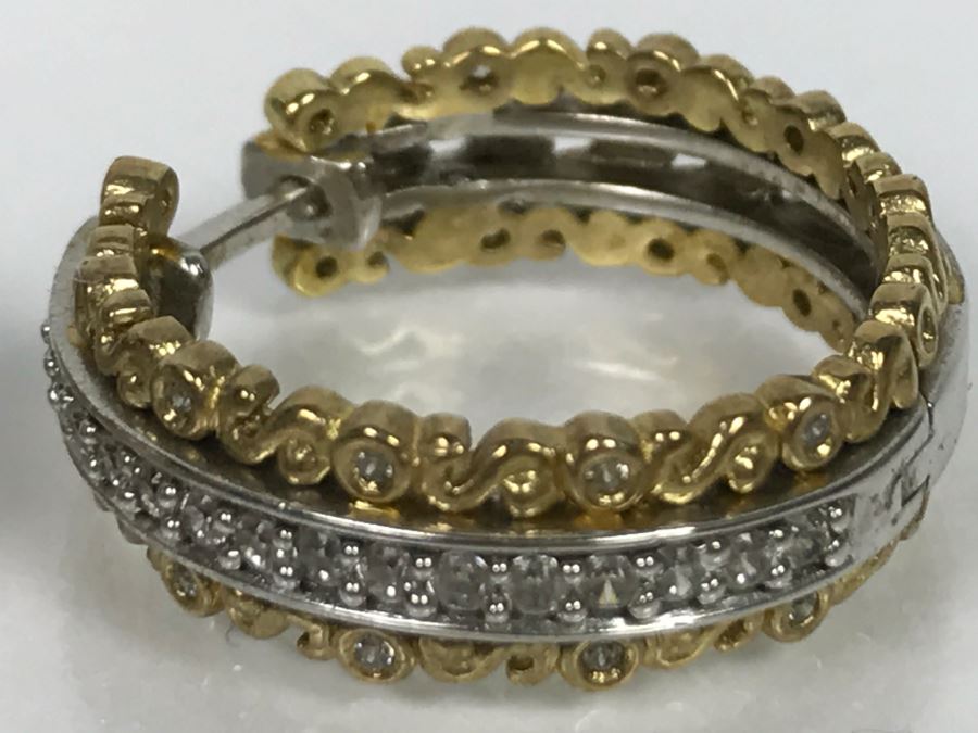 Sterling Silver CZ Ring And Matching Earring Set 16.3g Ring Size  [Photo 11]