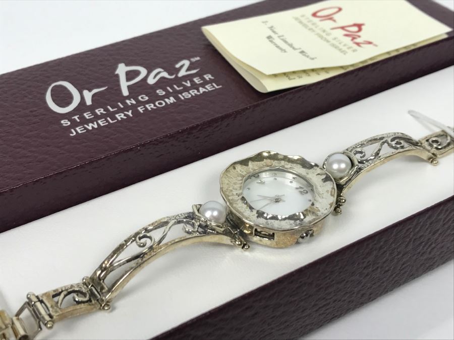 Or Paz Sterling Silver Jewelry Watch From Israel New In Box [Photo 10]