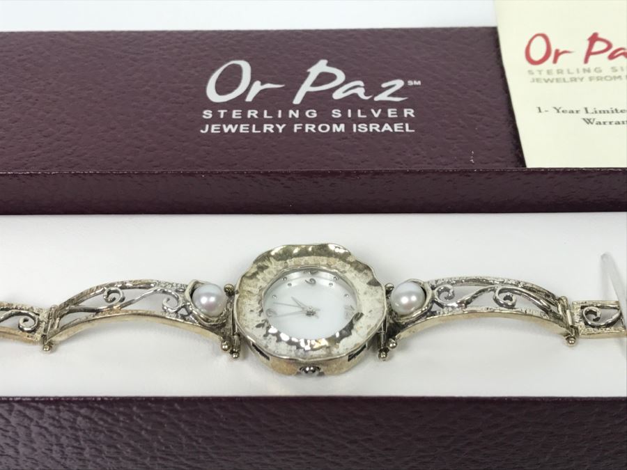 Or Paz Sterling Silver Jewelry Watch From Israel New In Box [Photo 13]