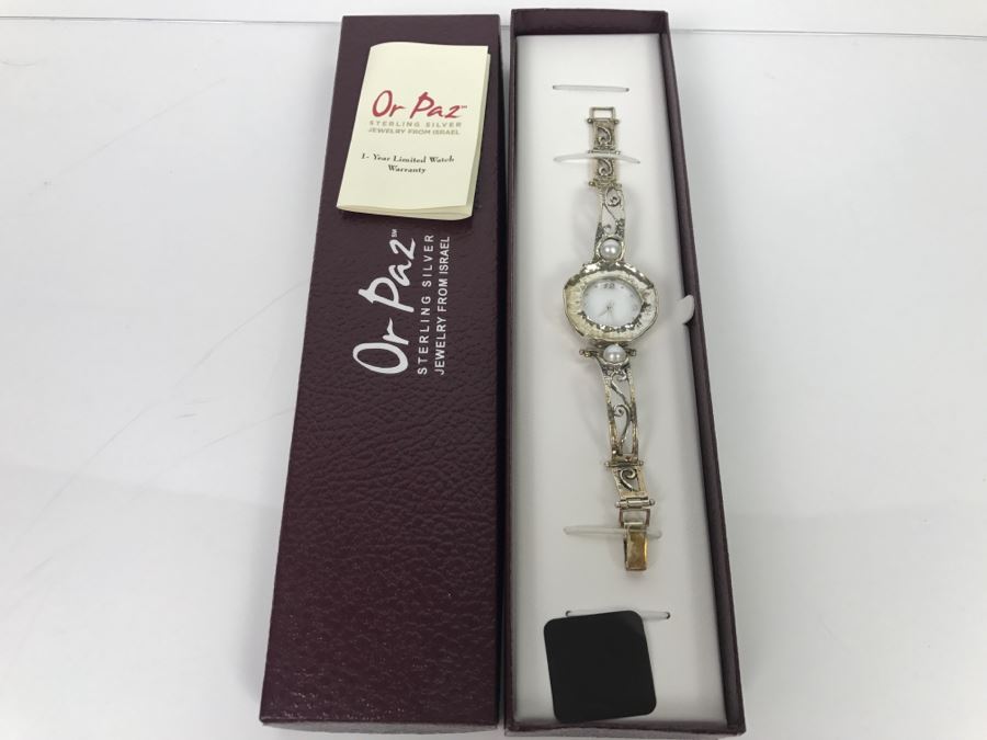 Or Paz Sterling Silver Jewelry Watch From Israel New In Box [Photo 2]