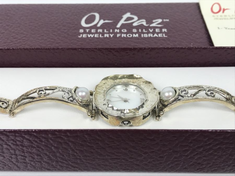 Or Paz Sterling Silver Jewelry Watch From Israel New In Box [Photo 14]