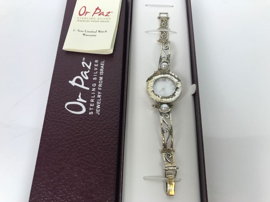 Or Paz Sterling Silver Jewelry Watch From Israel New In Box