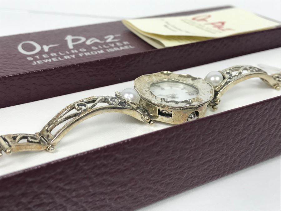 Or Paz Sterling Silver Jewelry Watch From Israel New In Box [Photo 9]