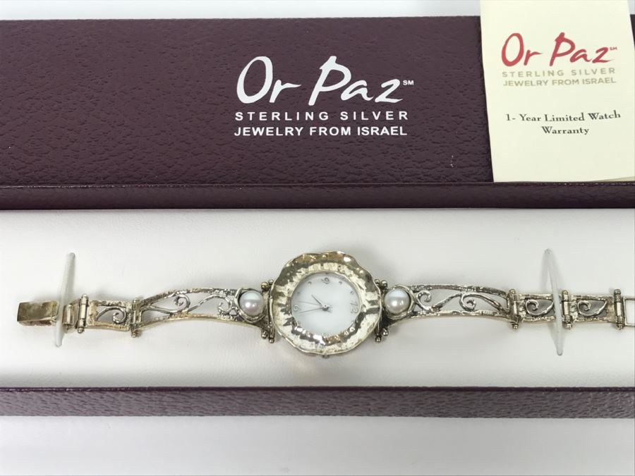 Or Paz Sterling Silver Jewelry Watch From Israel New In Box [Photo 12]