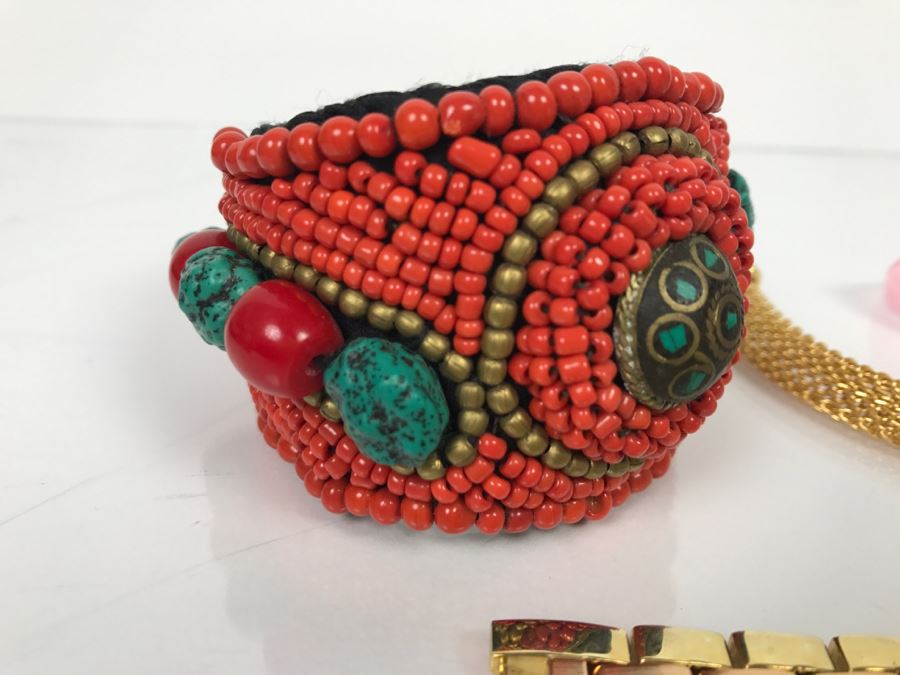 Jewelry Lot With Pair Of Watches, (3) Braceletes And Ring [Photo 3]