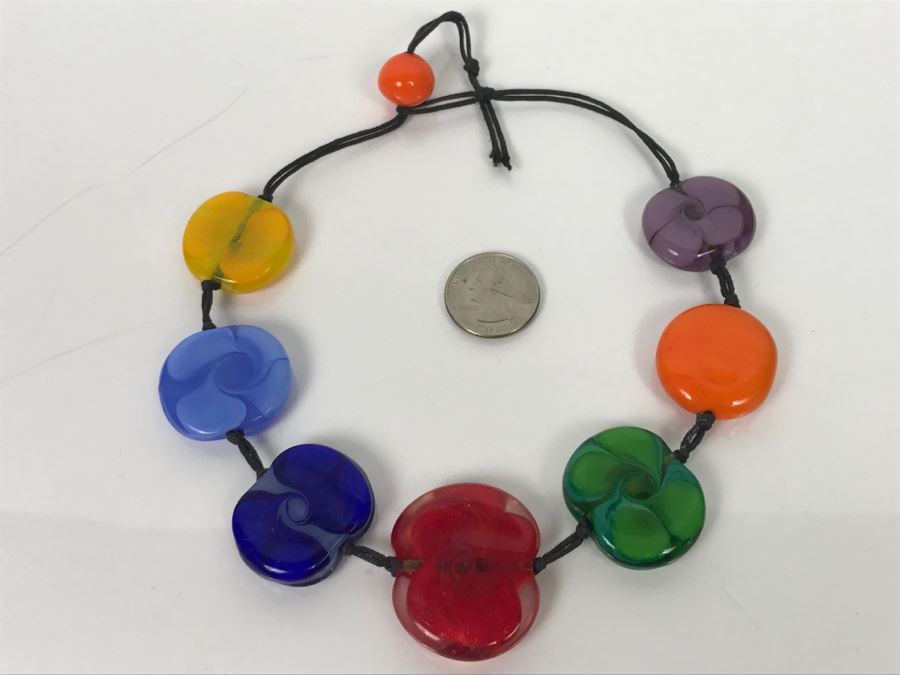 Colored Art Glass Necklace [Photo 9]