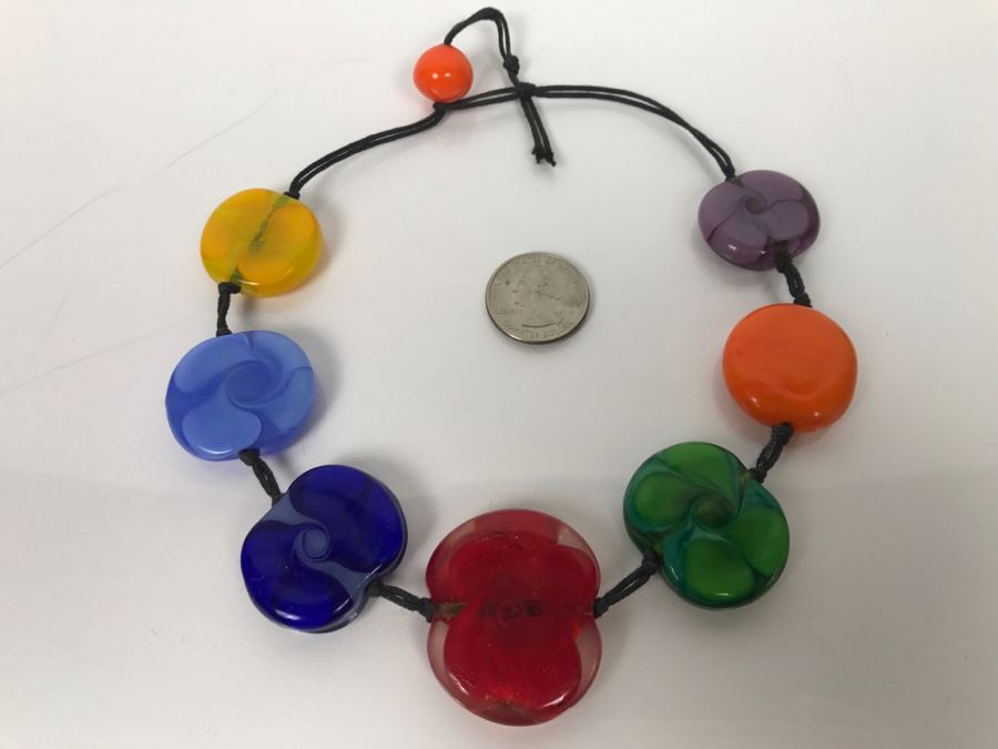 Colored Art Glass Necklace [Photo 5]