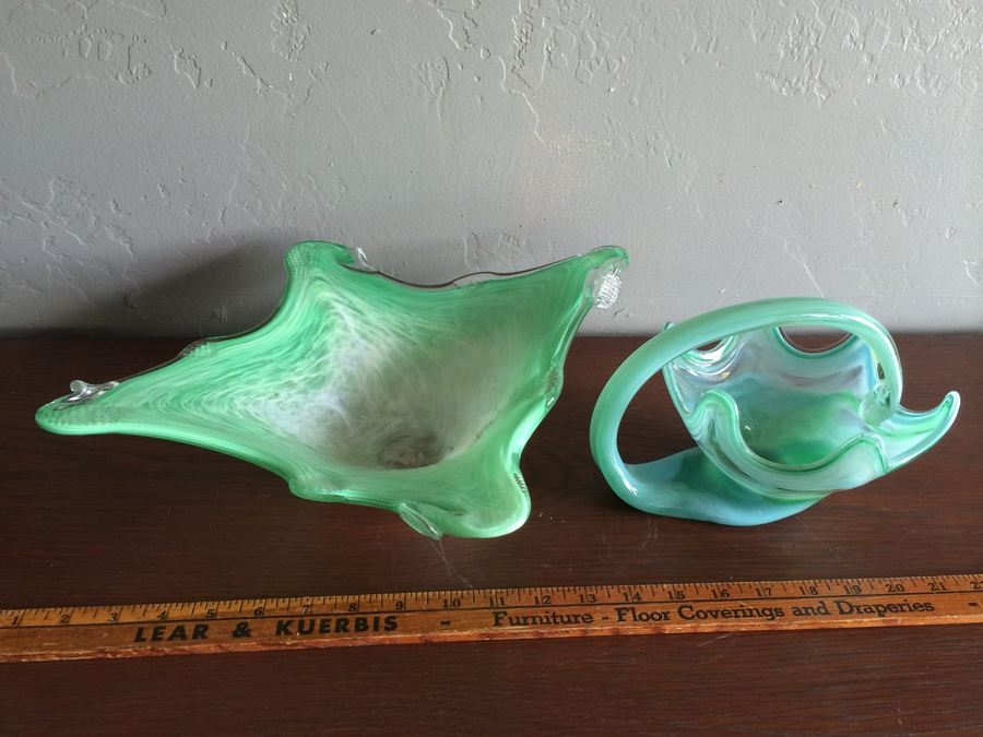 Green Handblown Glass Pieces [Photo 1]