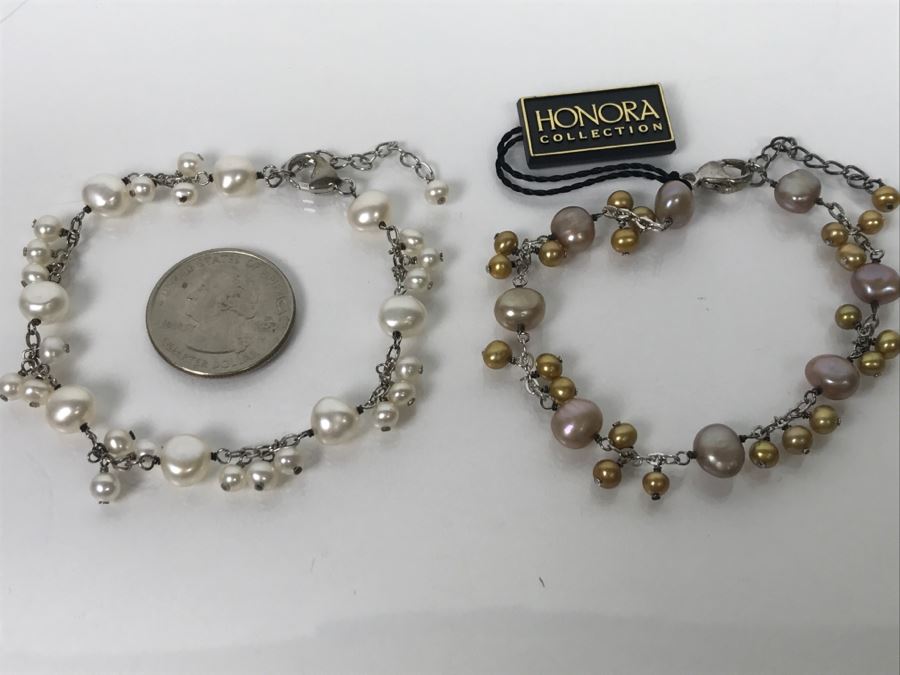 HONORA Collection Sterling Silver Pearl Bracelets 19.7g [Photo 1]