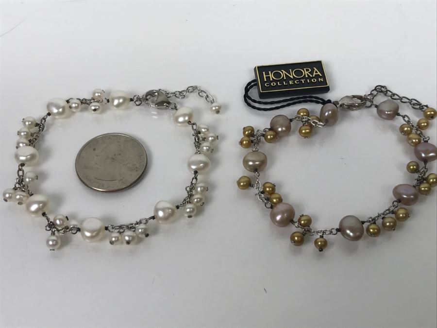 HONORA Collection Sterling Silver Pearl Bracelets 19.7g [Photo 2]