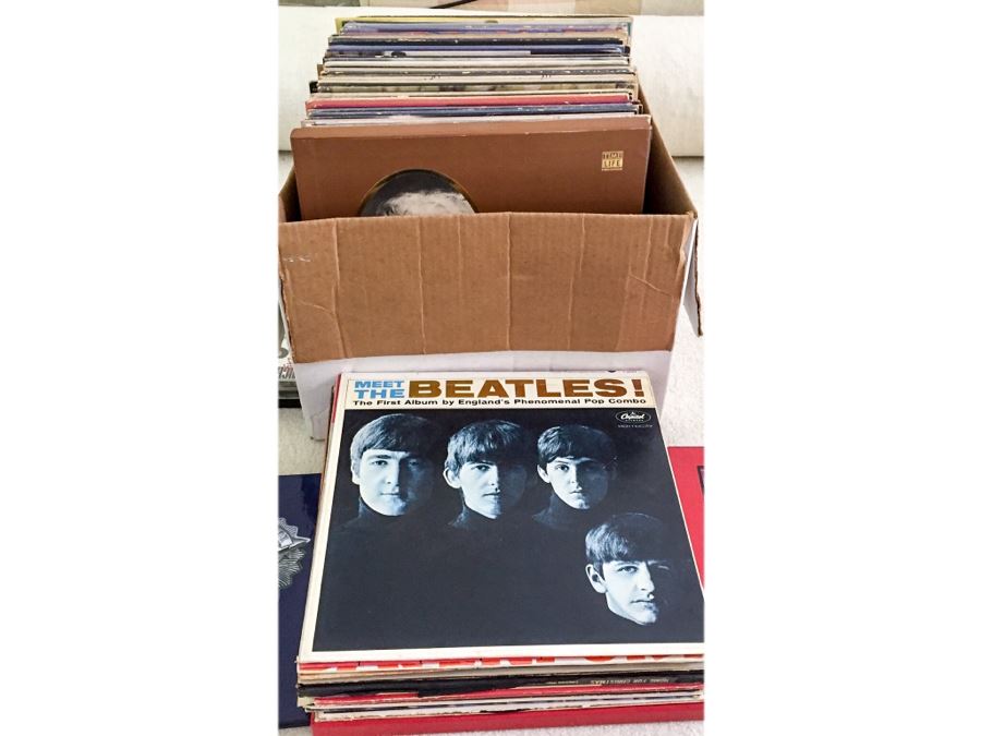 Vinyl Record Collection Featuring Meet The Beatles, Signed Copy Of New Orleans Sweet Emma Jazz Band, Michael Jackson's Off The Wall, Bill Withers And More [Photo 1]