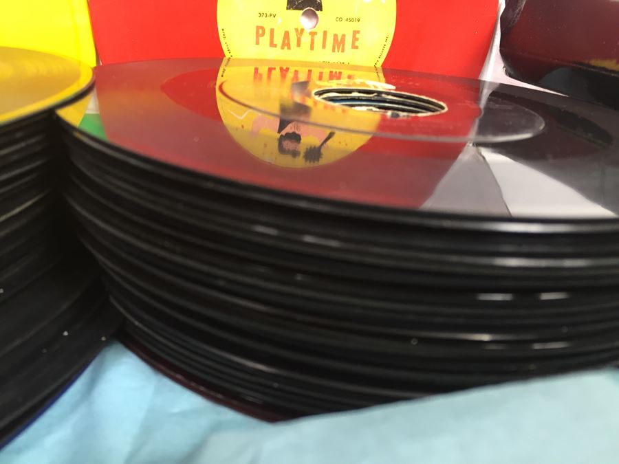 Vintage 45RPM Vinyl Record Collection With Kids Records And The Beatles Day Tripper [Photo 6]