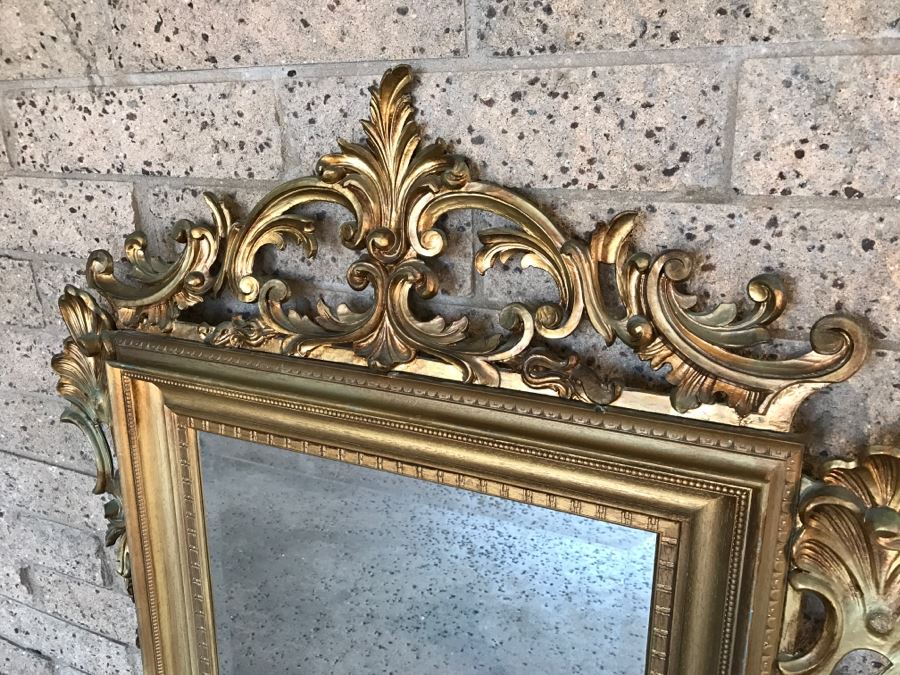 Stunning Gilt Wooden Beveled Glass Wall Mirror 36'W X 45'H [Photo 5]