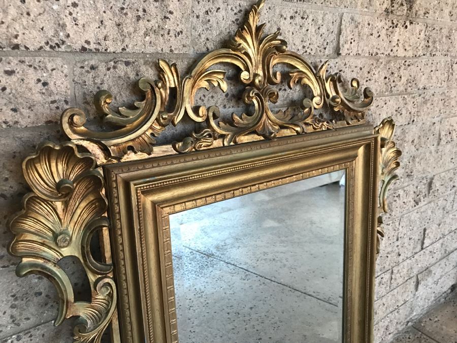 Stunning Gilt Wooden Beveled Glass Wall Mirror 36'W X 45'H [Photo 9]
