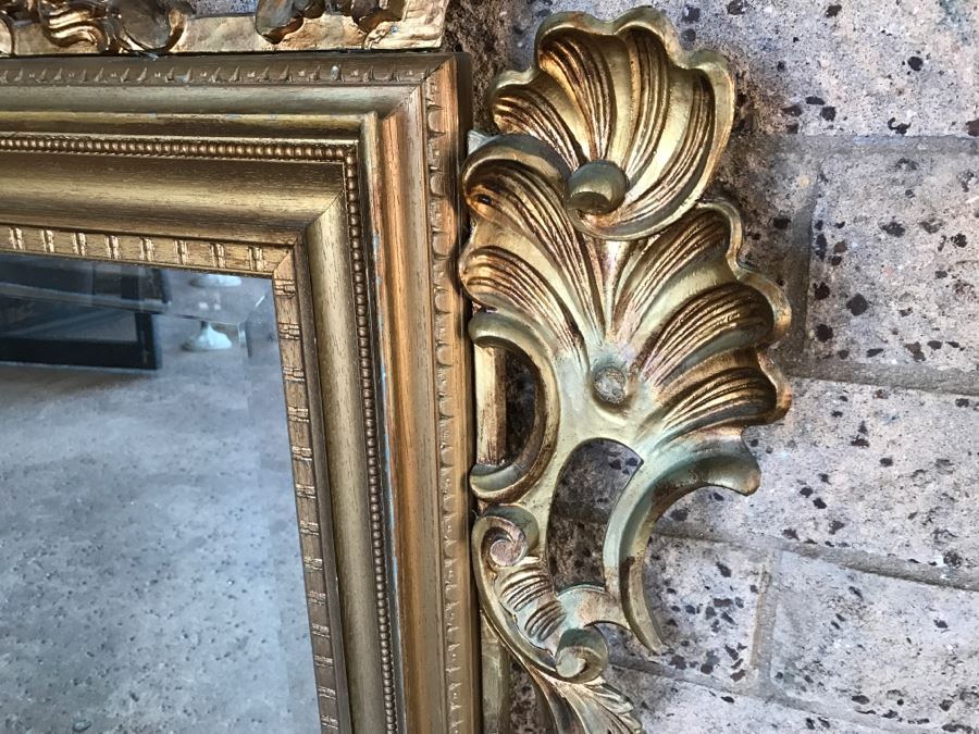 Stunning Gilt Wooden Beveled Glass Wall Mirror 36'W X 45'H [Photo 6]