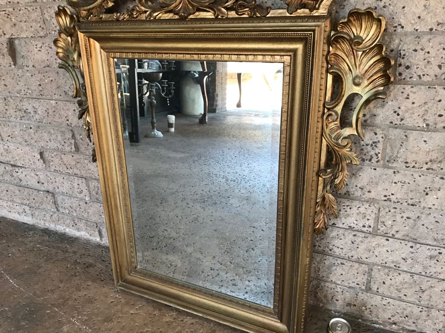 Stunning Gilt Wooden Beveled Glass Wall Mirror 36'W X 45'H [Photo 7]