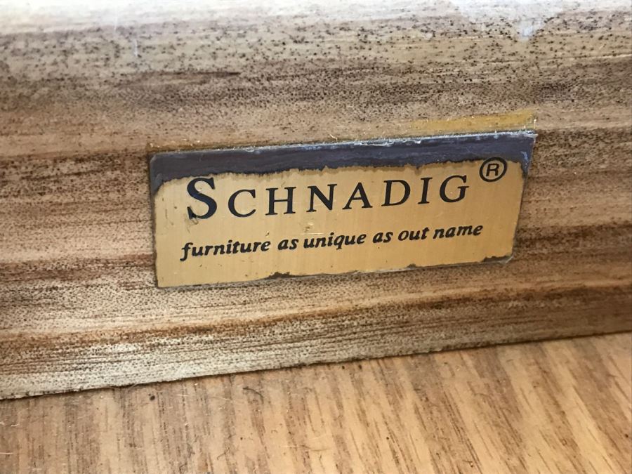 Wooden Coffee Table With Sunburst Pattern Top And Drawer By Schnadig Furniture 41' X 21'H [Photo 11]