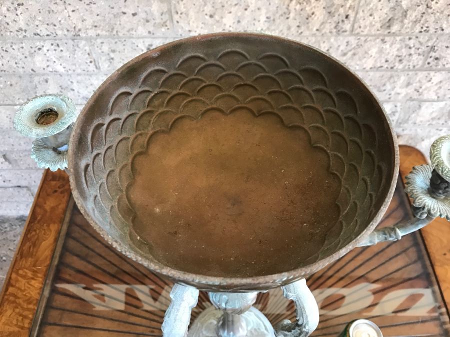 Contemporary Lacquered Brass Candleabra With Center Bowl [Photo 5]