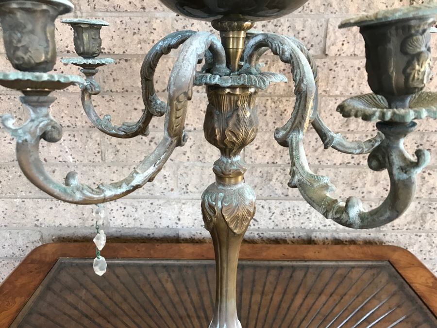 Contemporary Lacquered Brass Candleabra With Center Bowl [Photo 7]