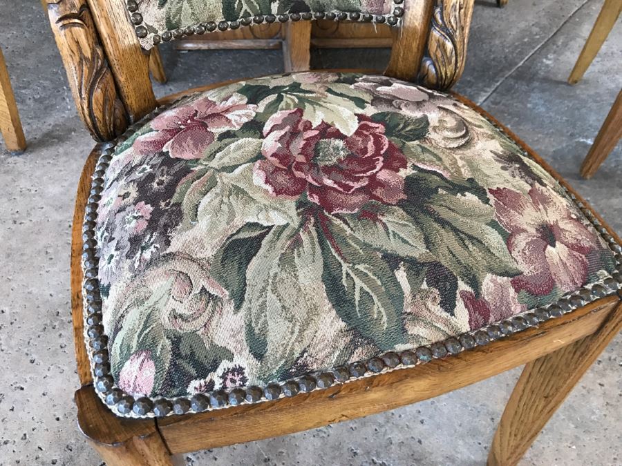 Stunning Dutch Colonial Dining Room Set With Nicely Carved Marble Top China Cabinet, Dining Table And (6) Chairs [Photo 37]