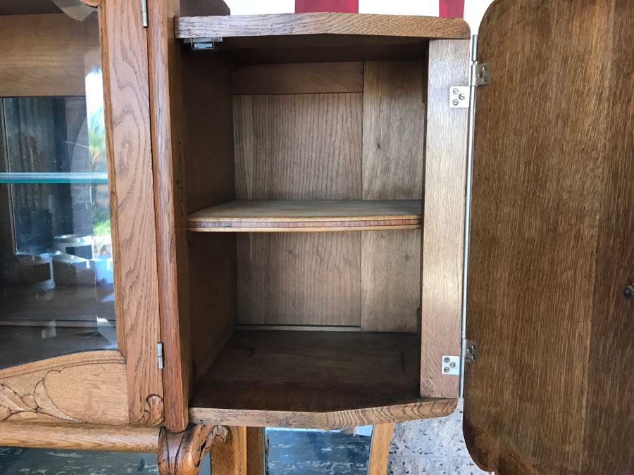 Stunning Dutch Colonial Dining Room Set With Nicely Carved Marble Top China Cabinet, Dining Table And (6) Chairs [Photo 21]
