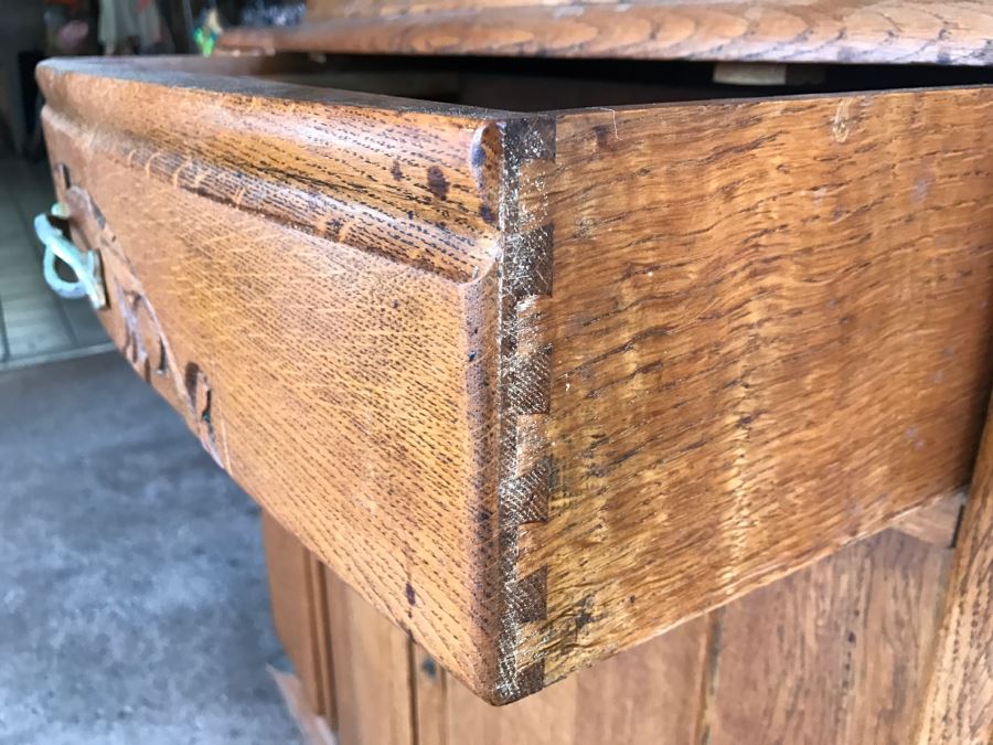 Stunning Dutch Colonial Dining Room Set With Nicely Carved Marble Top China Cabinet, Dining Table And (6) Chairs [Photo 18]