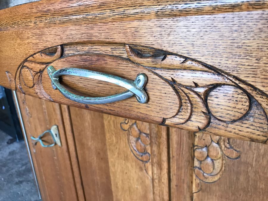 Stunning Dutch Colonial Dining Room Set With Nicely Carved Marble Top China Cabinet, Dining Table And (6) Chairs [Photo 20]