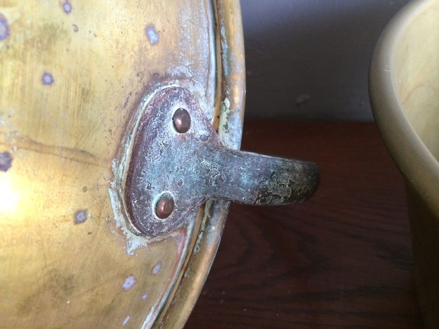 Large Brass Copper Pots with Handles [Photo 7]