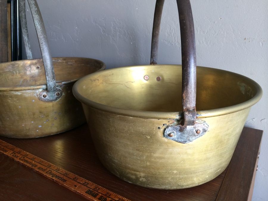 Large Brass Copper Pots with Handles [Photo 3]