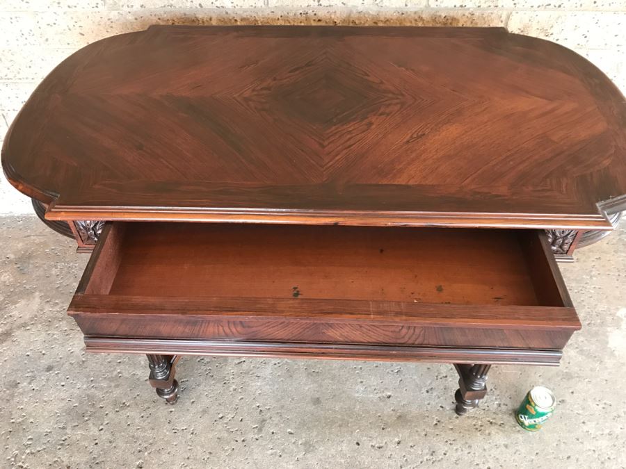 Vintage Wooden Table With Drawer 45'W X 26'D X 29'H [Photo 11]