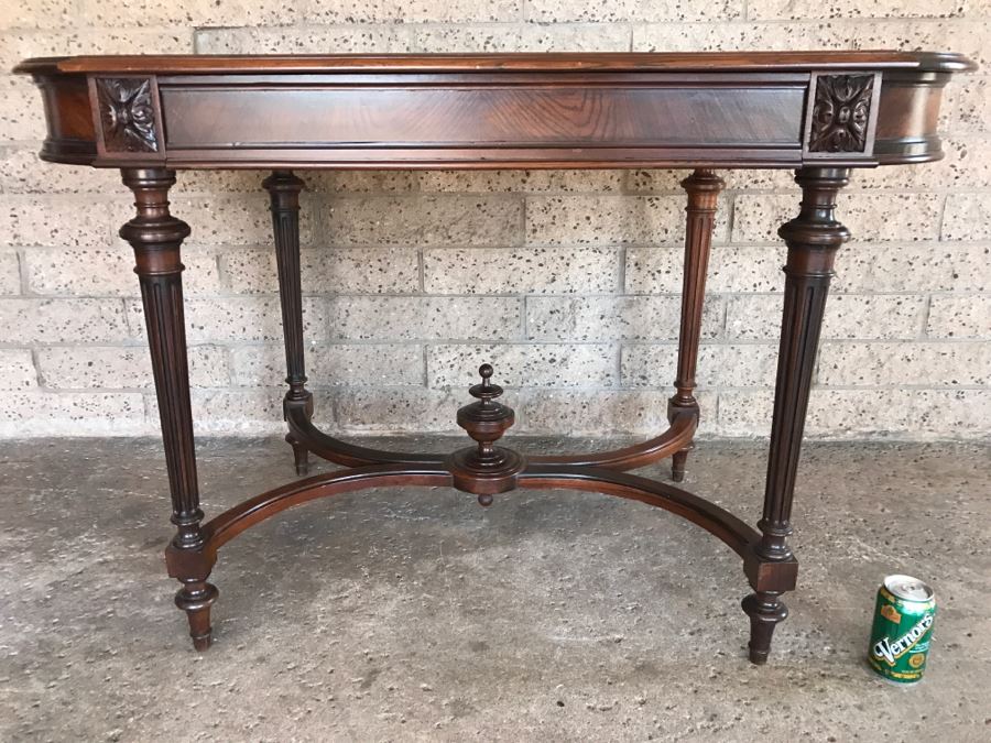 Vintage Wooden Table With Drawer 45'W X 26'D X 29'H [Photo 6]