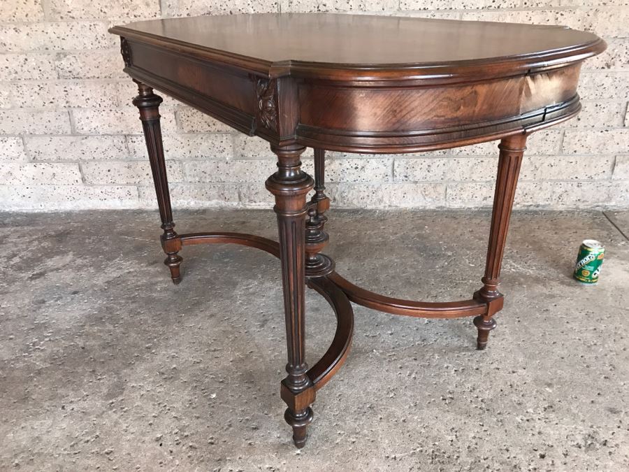 Vintage Wooden Table With Drawer 45'W X 26'D X 29'H [Photo 12]