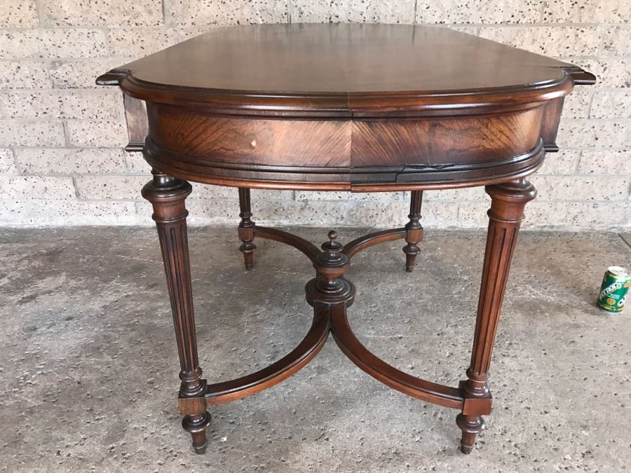 Vintage Wooden Table With Drawer 45'W X 26'D X 29'H [Photo 13]