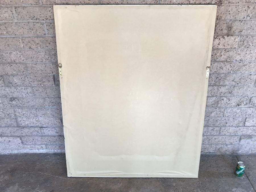 Vintage Beveled Glass Wall Mirror Palm Tree Motif 45' X 53.5' [Photo 13]