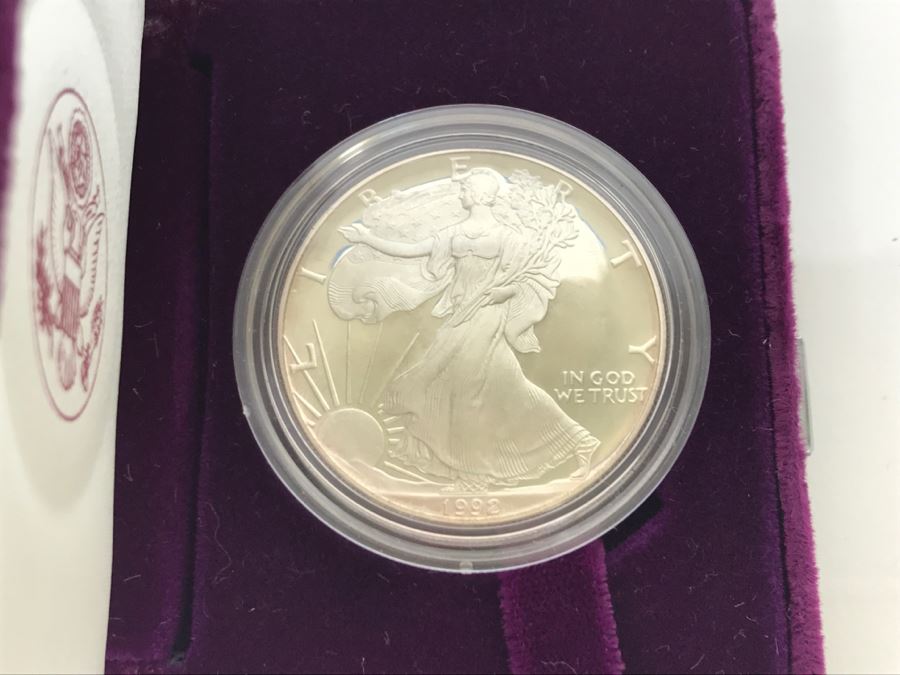 Pair Of Proof Silver American Eagle 1Oz Coins 1992 [Photo 5]