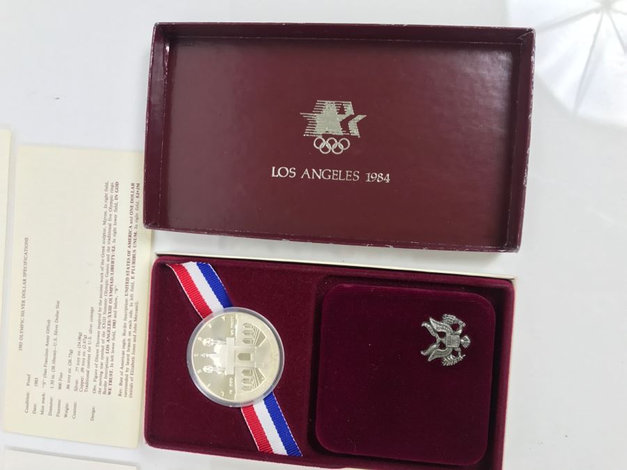Pair Silver Coins From US 1984 Olympics [Photo 5]