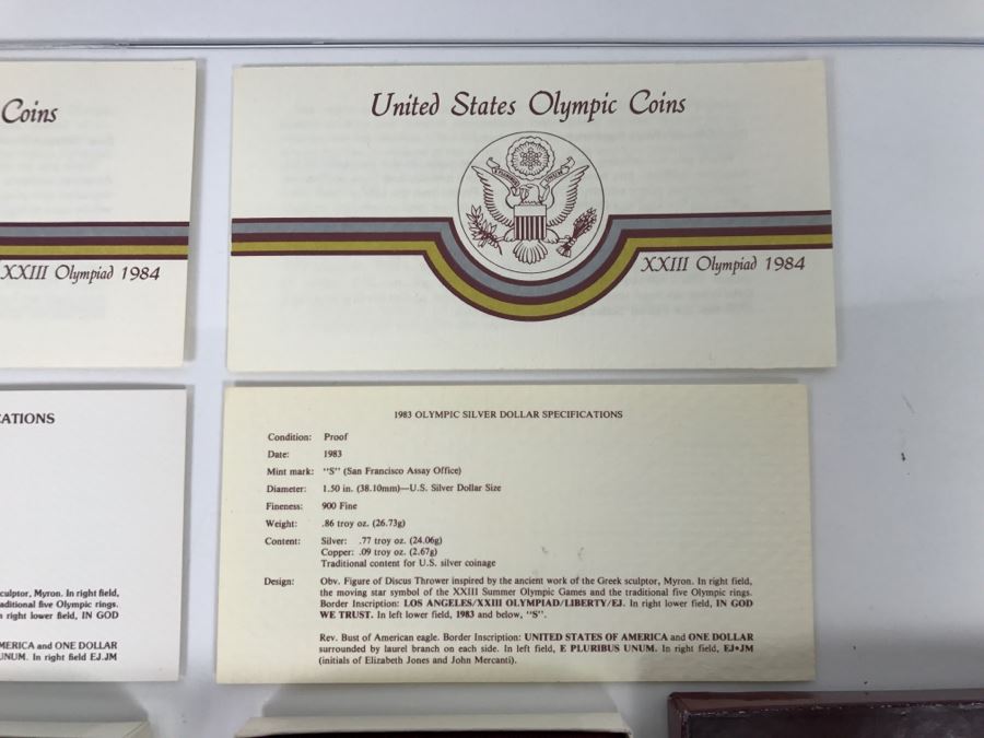 Pair Silver Coins From US 1984 Olympics [Photo 6]
