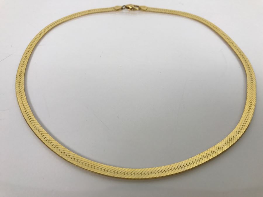 14K Yellow Gold Herringbone Heavy Chain 20.1g [Photo 6]