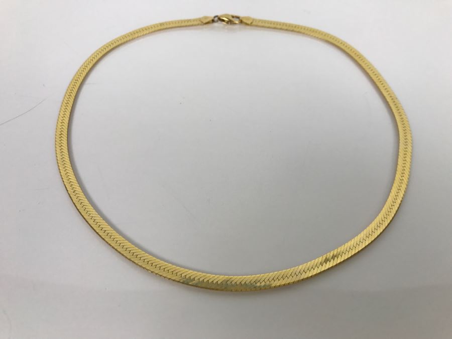 14K Yellow Gold Herringbone Heavy Chain 20.1g [Photo 5]