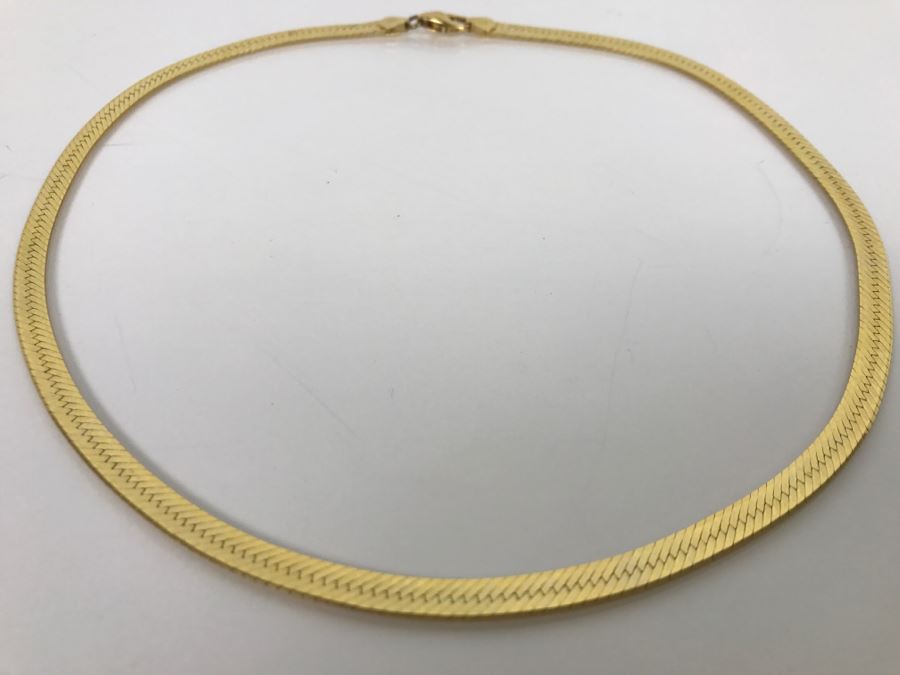 14K Yellow Gold Herringbone Heavy Chain 20.1g [Photo 7]